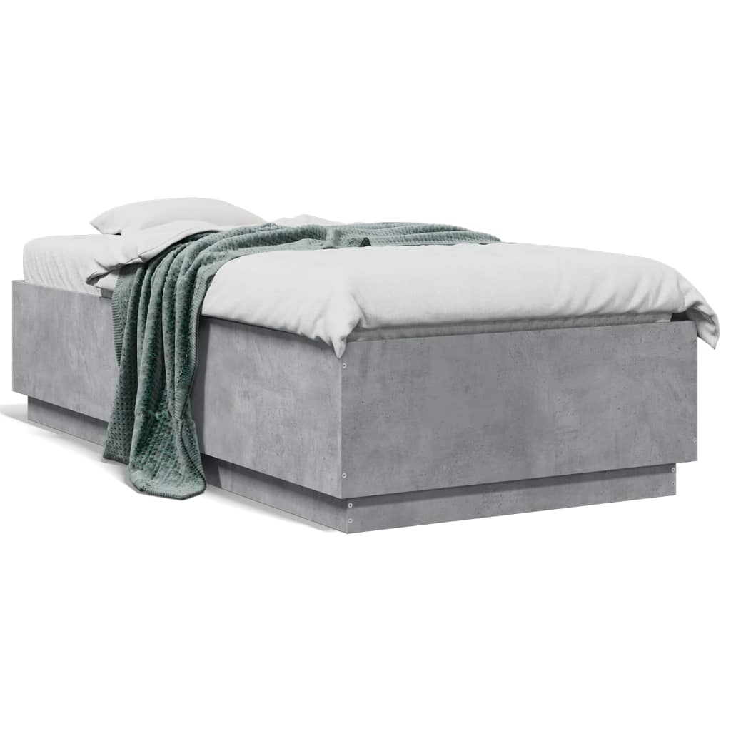 Bedframe bewerkt hout betongrijs 90x190 cm is nu te koop bij PeponiXL, paradijselijk wonen!