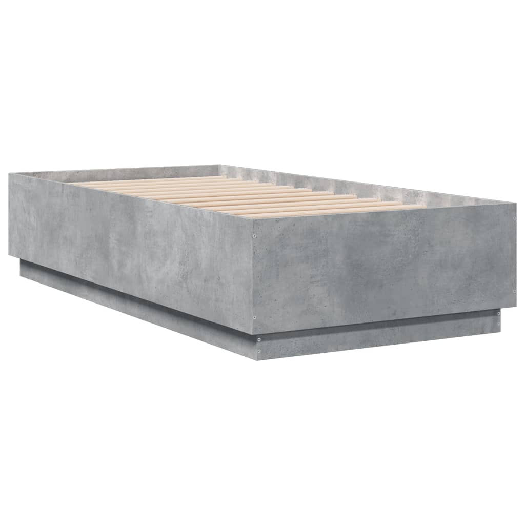 Bedframe bewerkt hout betongrijs 90x190 cm is nu te koop bij PeponiXL, paradijselijk wonen!