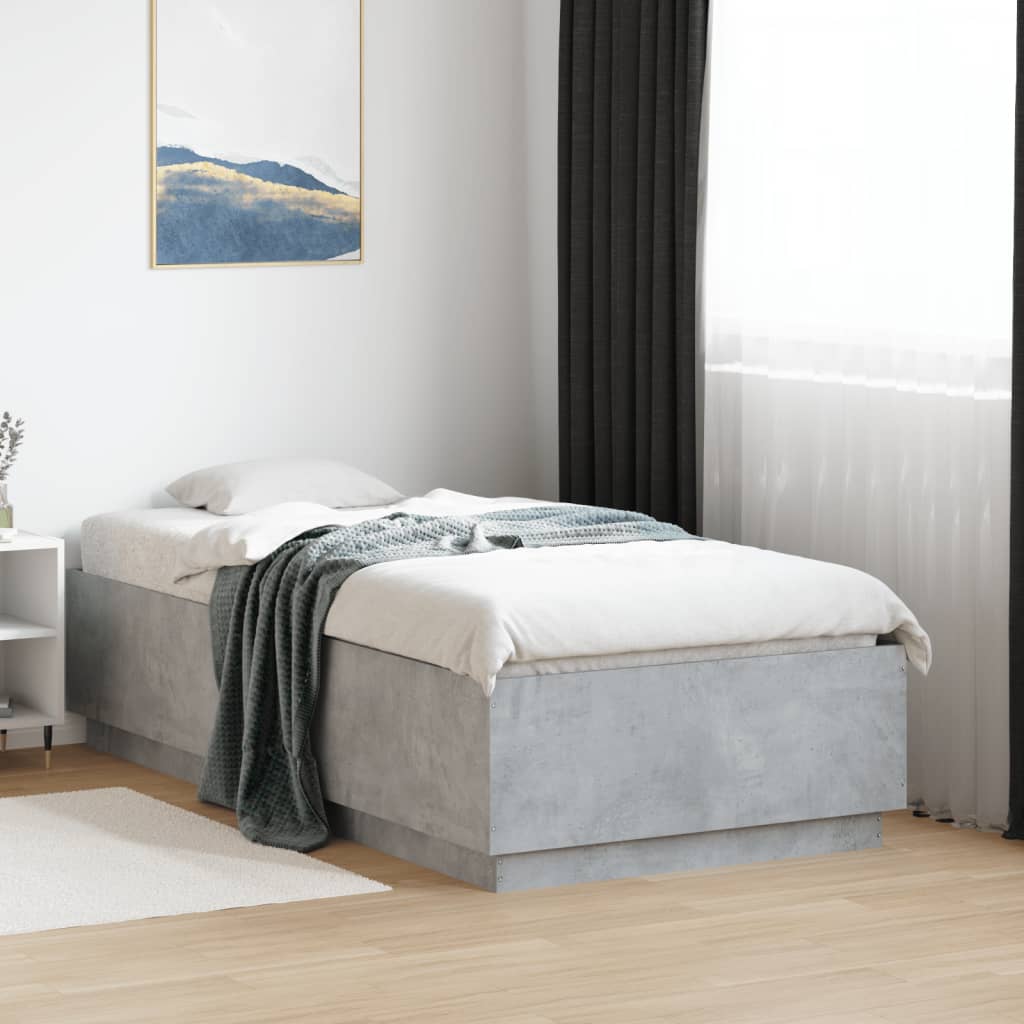 Bedframe bewerkt hout betongrijs 90x190 cm is nu te koop bij PeponiXL, paradijselijk wonen!