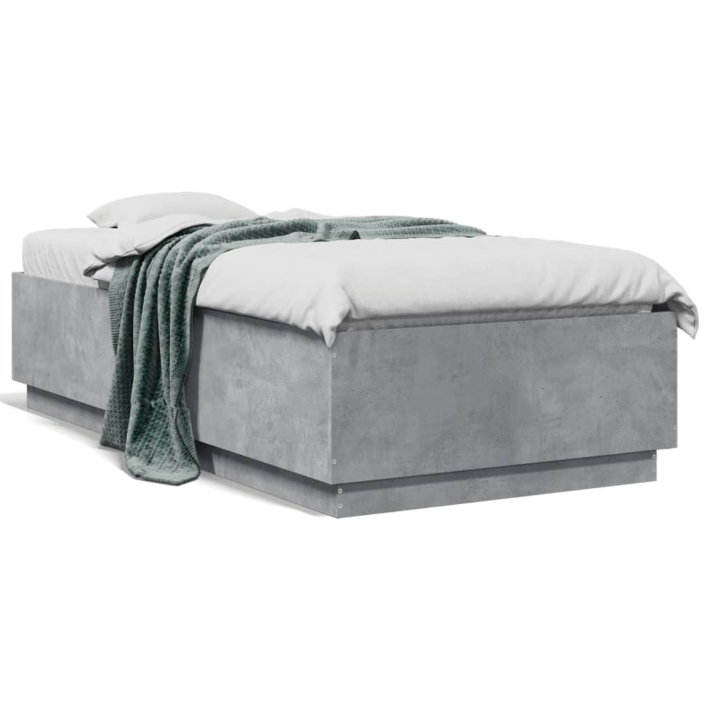 Bedframe bewerkt hout betongrijs 75x190 cm is nu te koop bij PeponiXL, paradijselijk wonen!