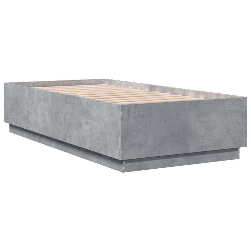 Bedframe bewerkt hout betongrijs 75x190 cm is nu te koop bij PeponiXL, paradijselijk wonen!