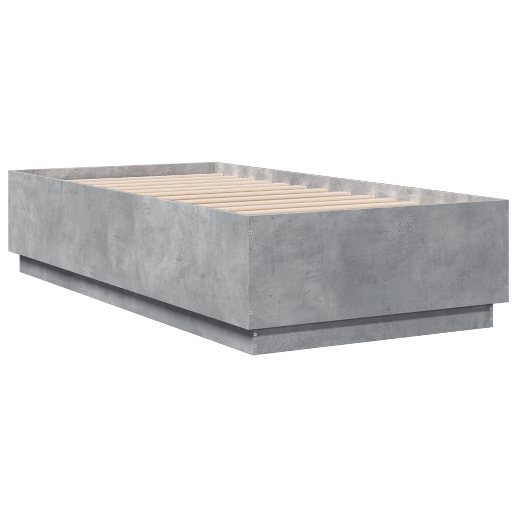 Bedframe bewerkt hout betongrijs 75x190 cm is nu te koop bij PeponiXL, paradijselijk wonen!