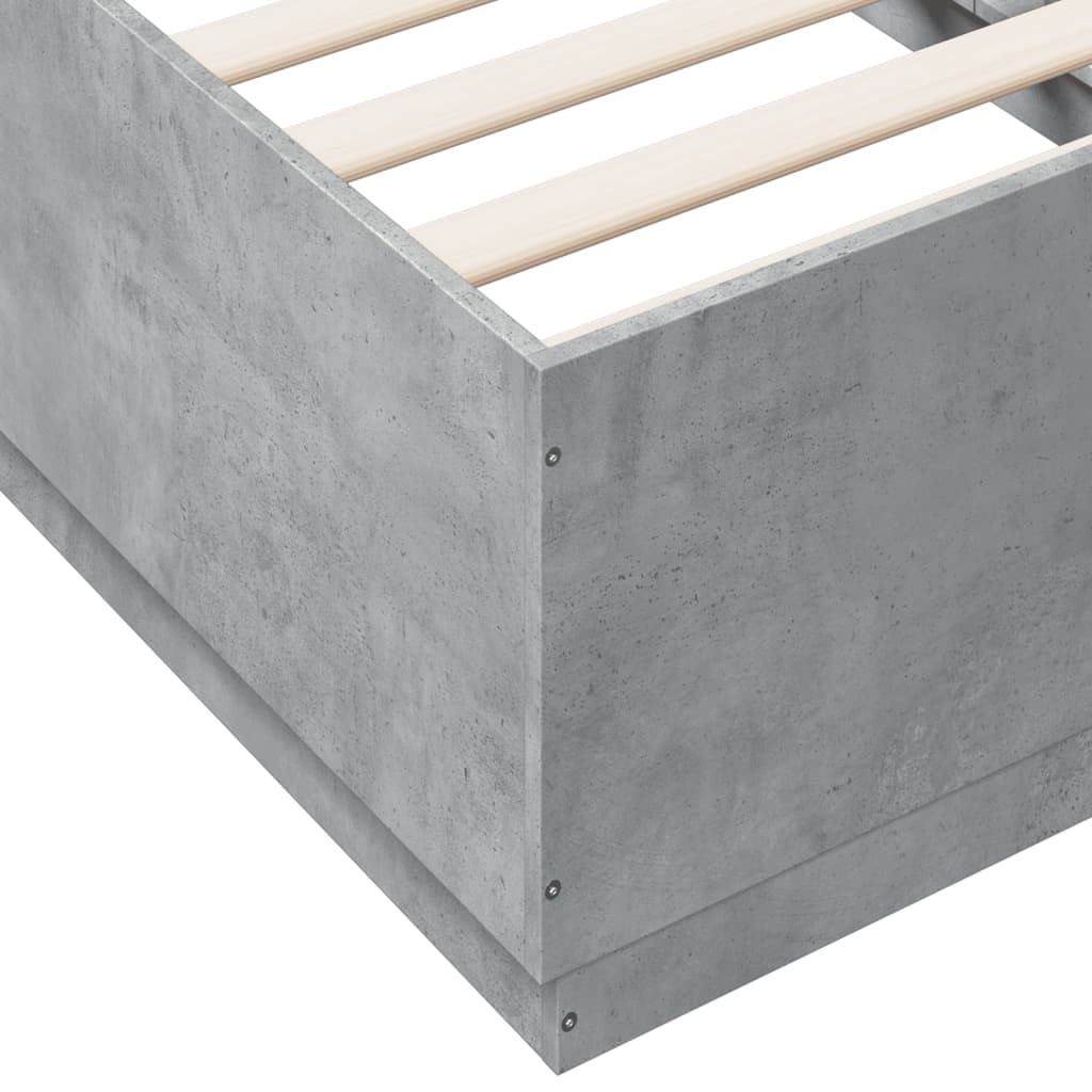 Bedframe bewerkt hout betongrijs 75x190 cm is nu te koop bij PeponiXL, paradijselijk wonen!