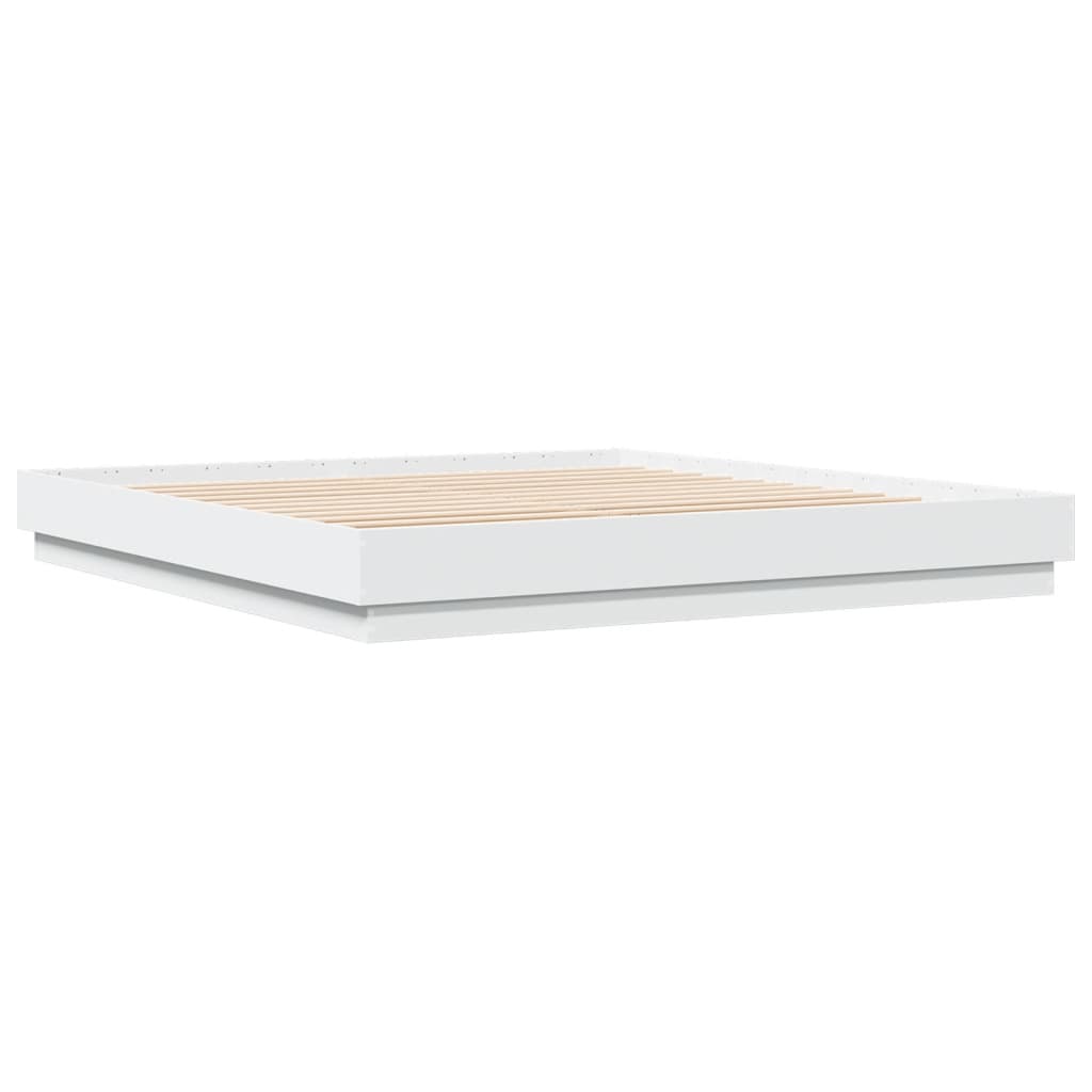 Bedframe met LED-verlichting wit 200x200 cm is nu te koop bij PeponiXL, paradijselijk wonen!