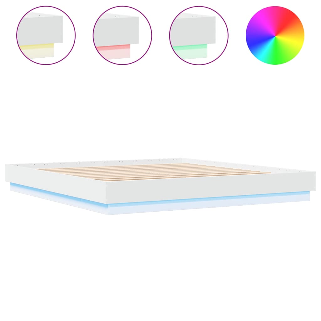 Bedframe met LED-verlichting wit 180x200 cm is nu te koop bij PeponiXL, paradijselijk wonen!