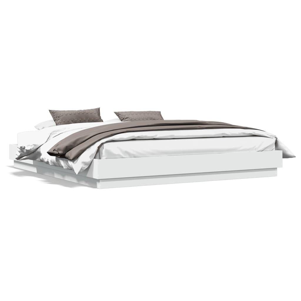 Bedframe met LED-verlichting wit 180x200 cm is nu te koop bij PeponiXL, paradijselijk wonen!