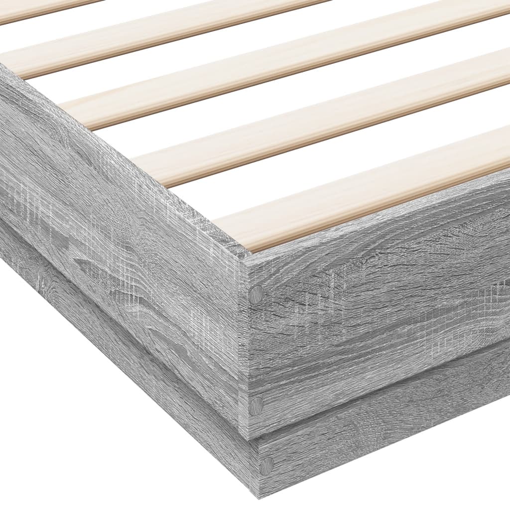 Bedframe met LED-verlichting grijs sonoma eikenkleur 180x200 cm is nu te koop bij PeponiXL, paradijselijk wonen!
