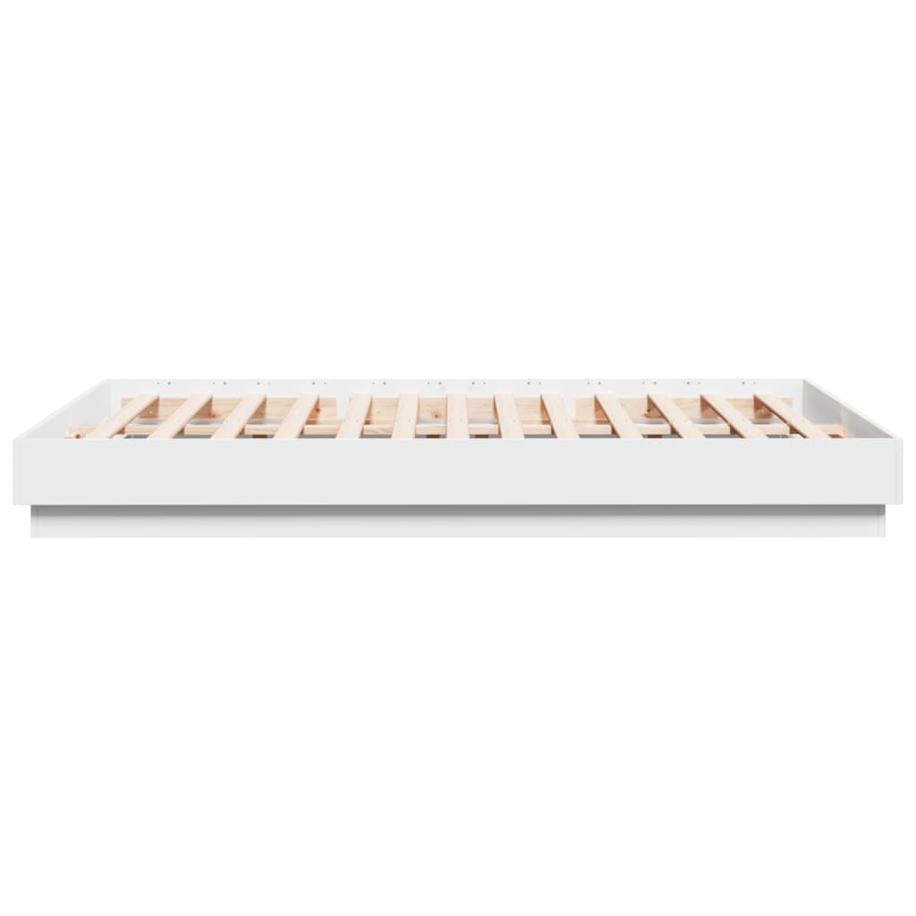 Bedframe met LED-verlichting wit 160x200 cm is nu te koop bij PeponiXL, paradijselijk wonen!
