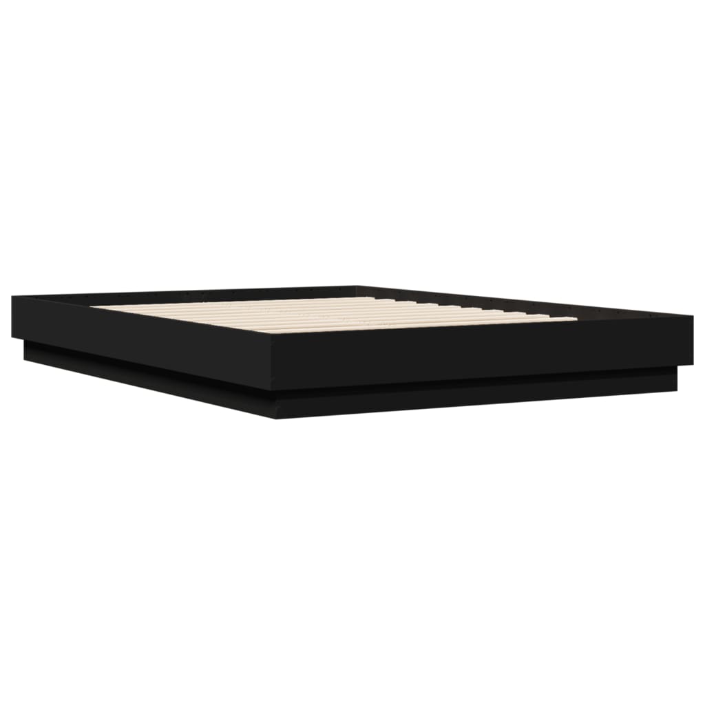 Bedframe met LED zonder matras 150x200 cm zwart is nu te koop bij PeponiXL, paradijselijk wonen!