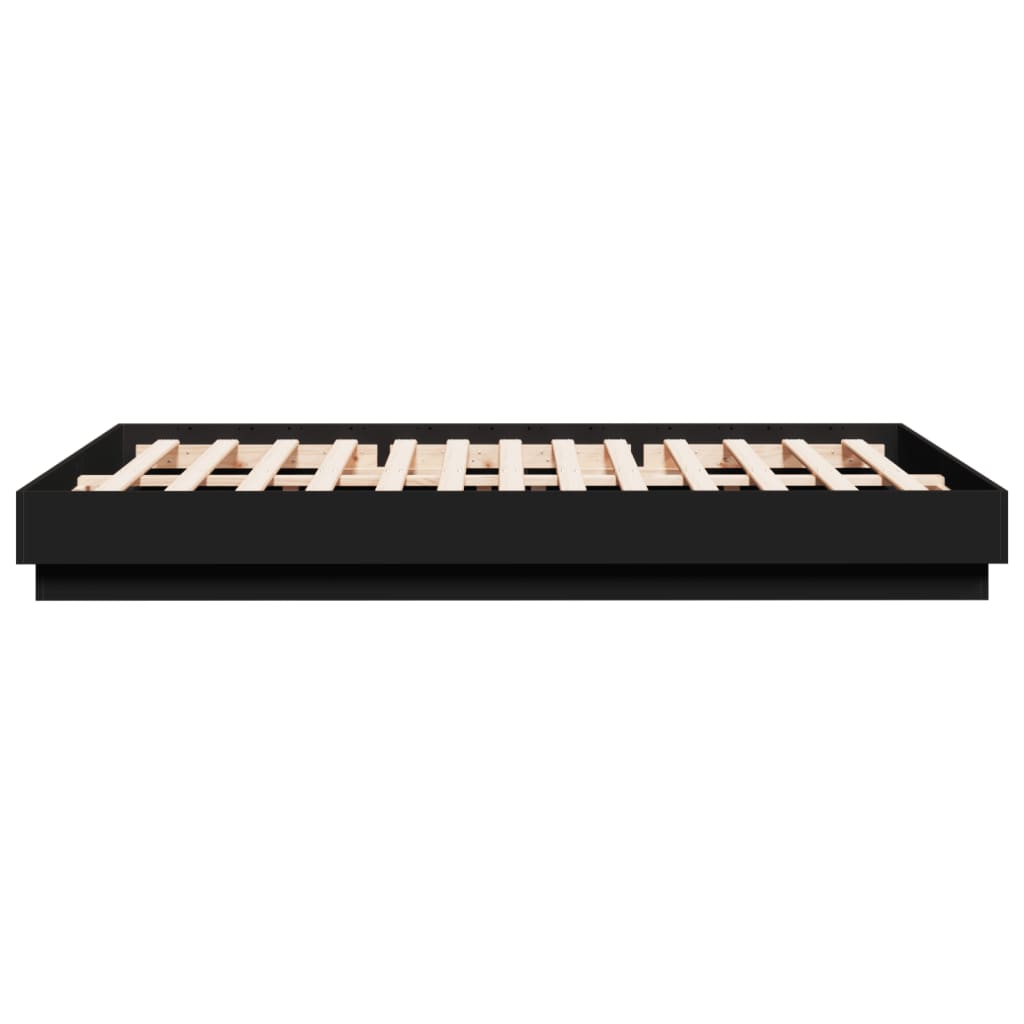 Bedframe met LED zonder matras 150x200 cm zwart is nu te koop bij PeponiXL, paradijselijk wonen!