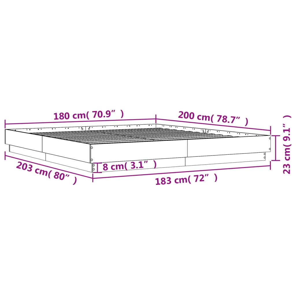 Bedframe bewerkt hout wit 180x200 cm is nu te koop bij PeponiXL, paradijselijk wonen!