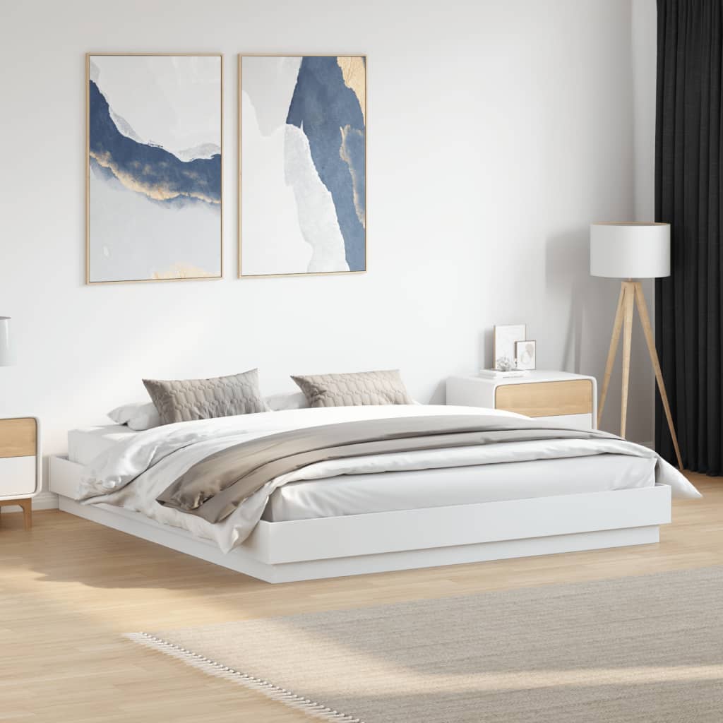 Bedframe bewerkt hout wit 180x200 cm is nu te koop bij PeponiXL, paradijselijk wonen!
