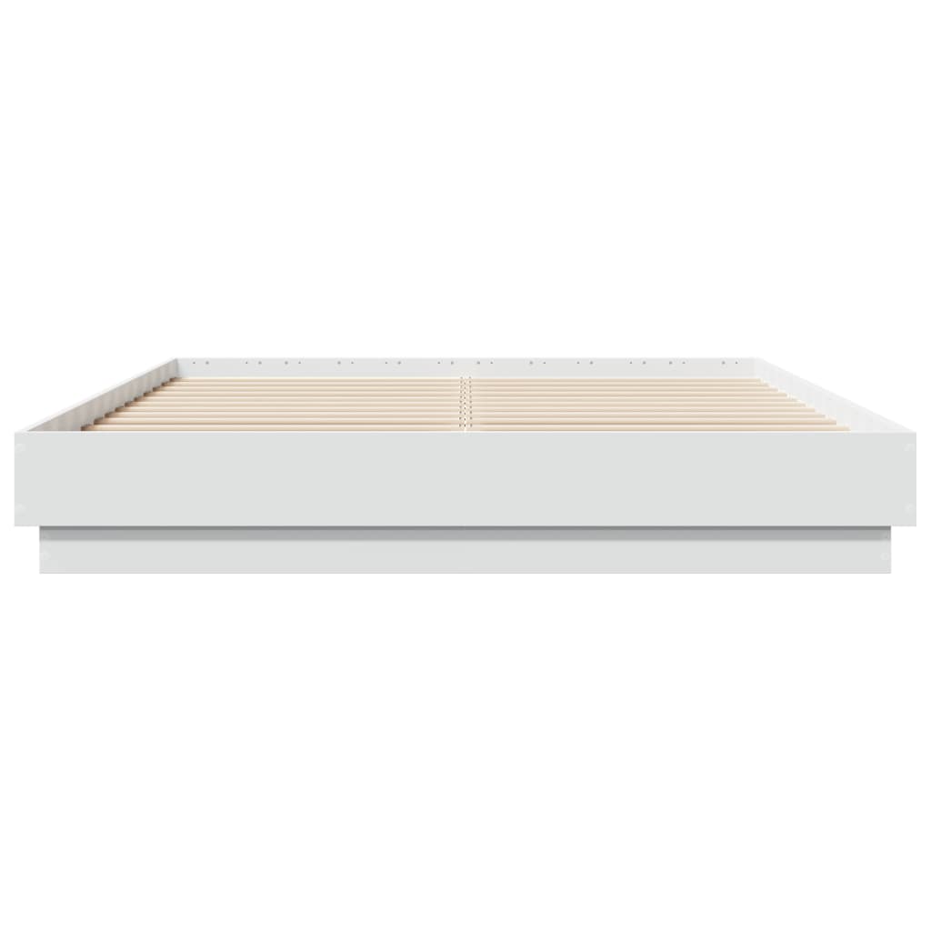 Bedframe bewerkt hout wit 150x200 cm is nu te koop bij PeponiXL, paradijselijk wonen!