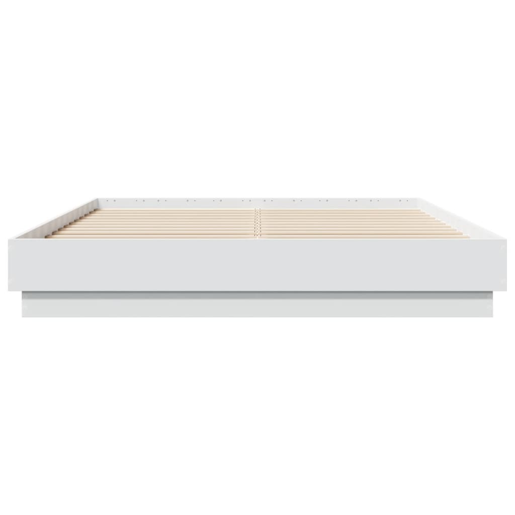 Bedframe bewerkt hout wit 140x200 cm is nu te koop bij PeponiXL, paradijselijk wonen!