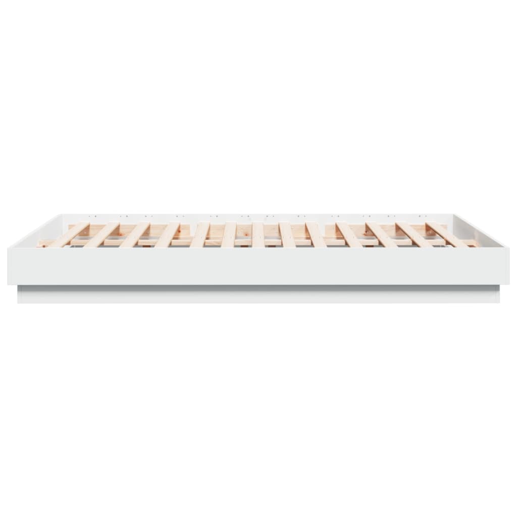 Bedframe LED massief hout wit 120x200 cm is nu te koop bij PeponiXL, paradijselijk wonen!