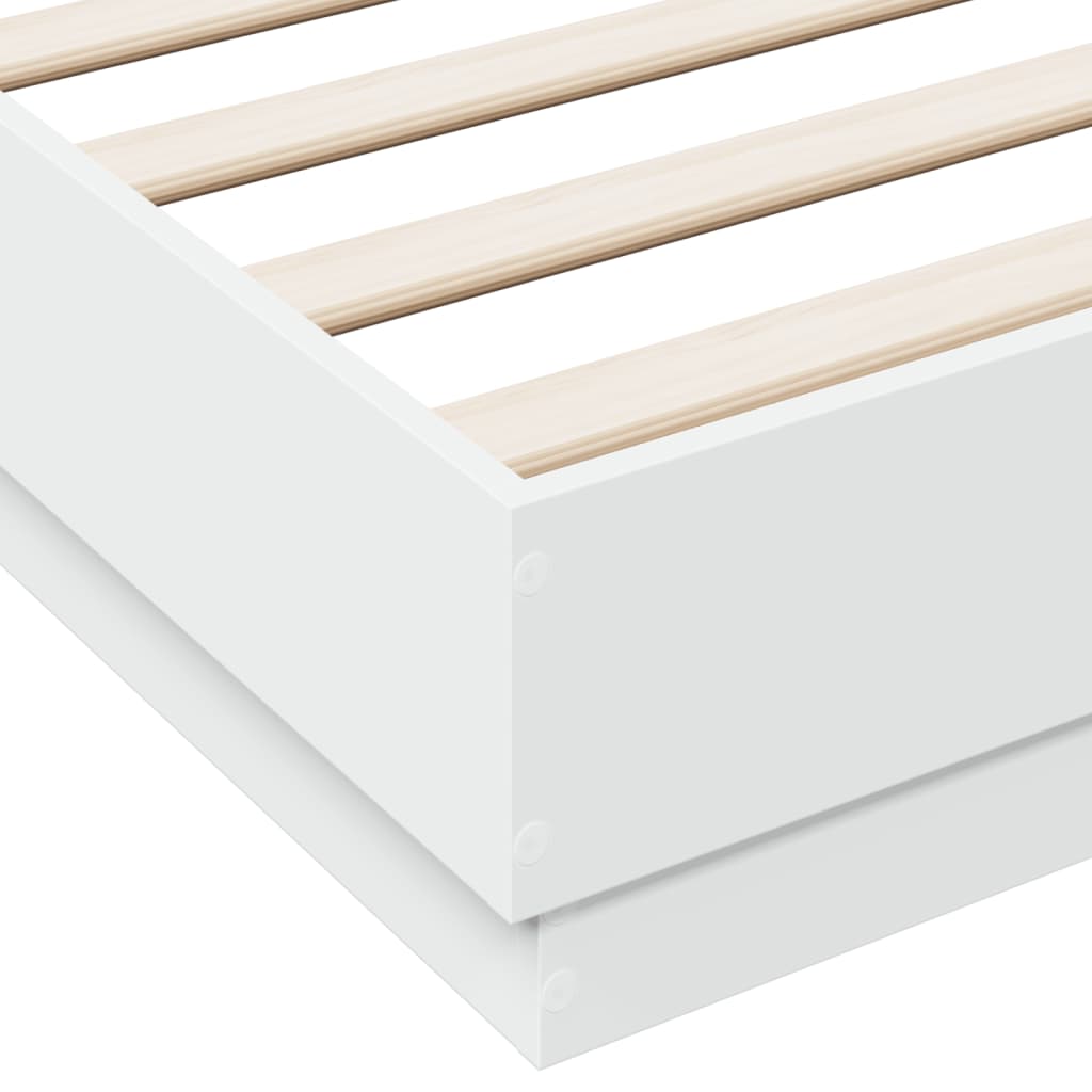 Bedframe LED massief hout wit 120x200 cm is nu te koop bij PeponiXL, paradijselijk wonen!