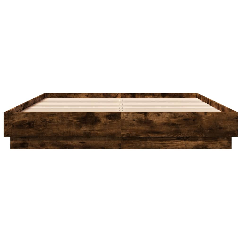 Bedframe bewerkt hout gerookt eikenkleurig 120x200 cm is nu te koop bij PeponiXL, paradijselijk wonen!