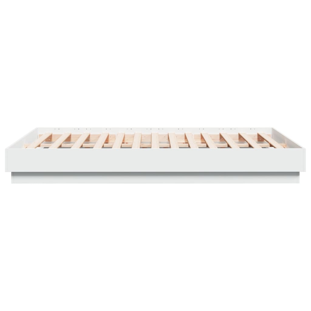 Bedframe bewerkt hout wit 135x190 cm is nu te koop bij PeponiXL, paradijselijk wonen!