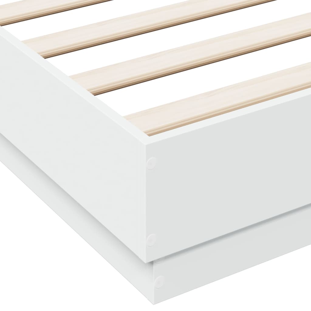 Bedframe bewerkt hout wit 135x190 cm is nu te koop bij PeponiXL, paradijselijk wonen!