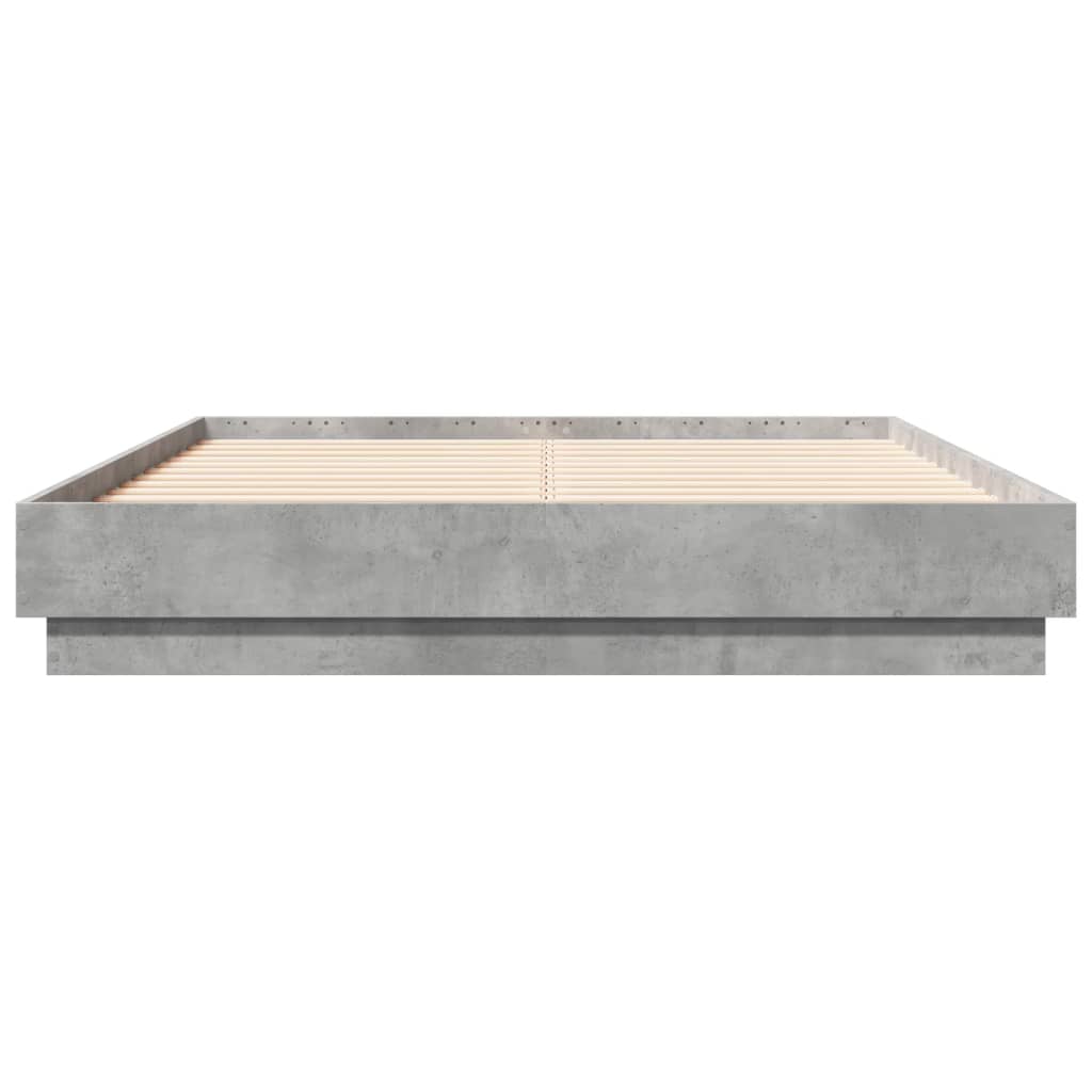 Bedframe bewerkt hout betongrijs 135x190 cm is nu te koop bij PeponiXL, paradijselijk wonen!