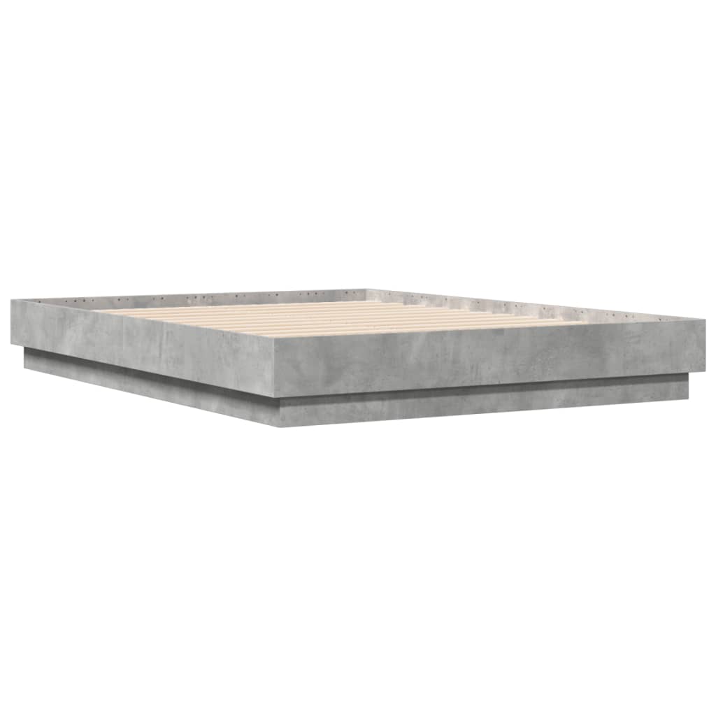 Bedframe bewerkt hout betongrijs 135x190 cm is nu te koop bij PeponiXL, paradijselijk wonen!