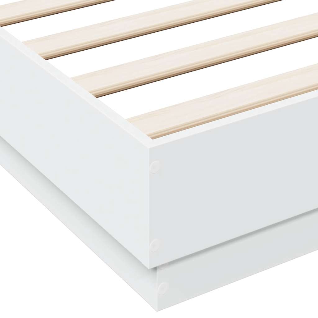 Bedframe bewerkt hout wit 120x190 cm is nu te koop bij PeponiXL, paradijselijk wonen!
