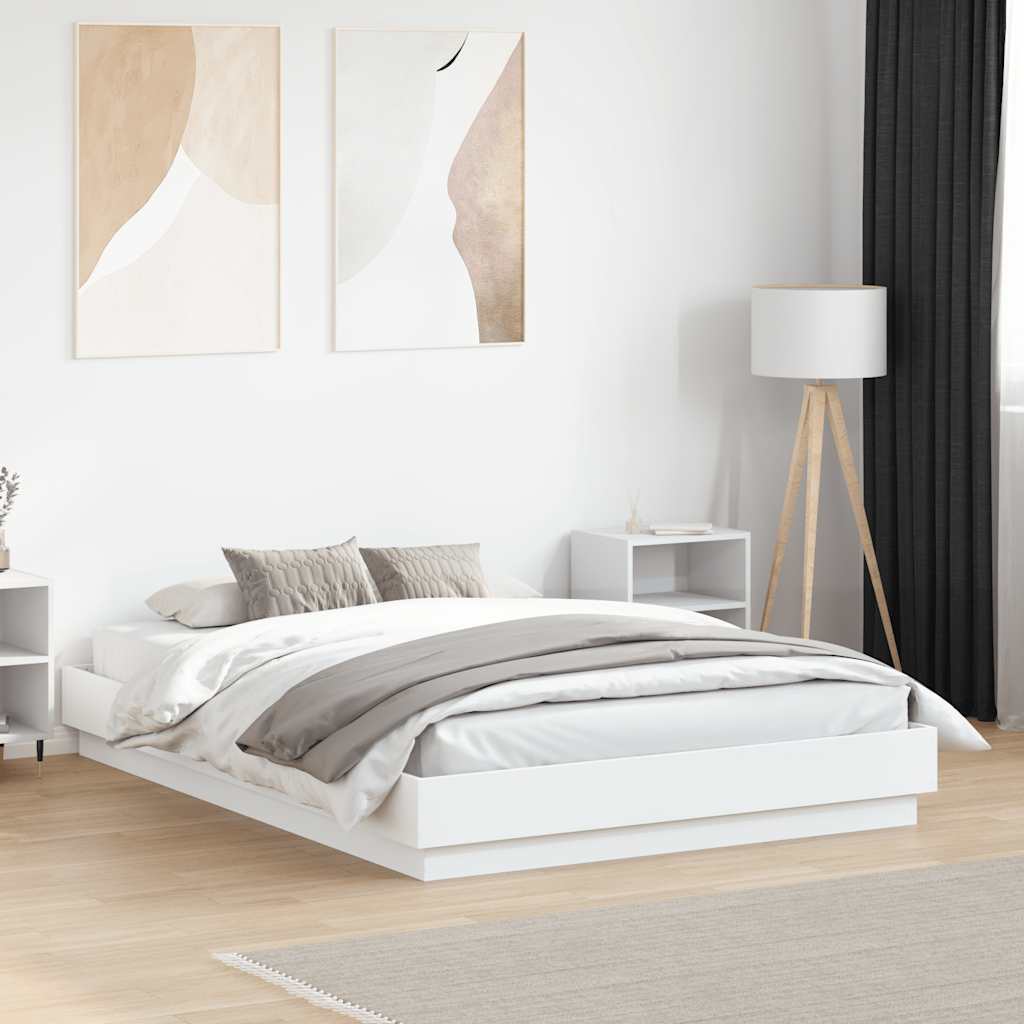 Bedframe bewerkt hout wit 120x190 cm is nu te koop bij PeponiXL, paradijselijk wonen!