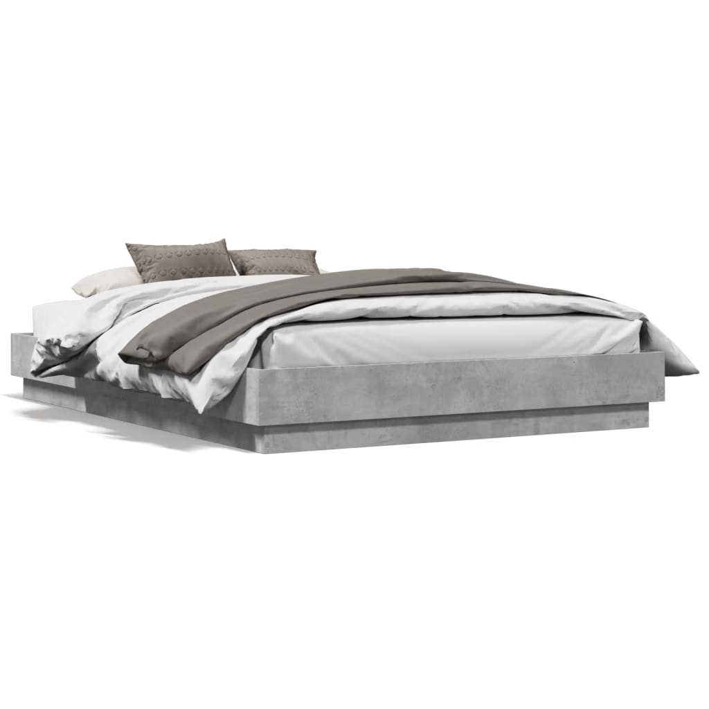Bedframe bewerkt hout betongrijs 120x190 cm is nu te koop bij PeponiXL, paradijselijk wonen!