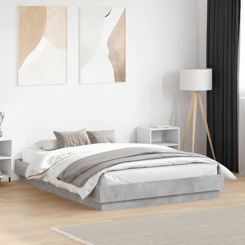Bedframe bewerkt hout betongrijs 120x190 cm is nu te koop bij PeponiXL, paradijselijk wonen!