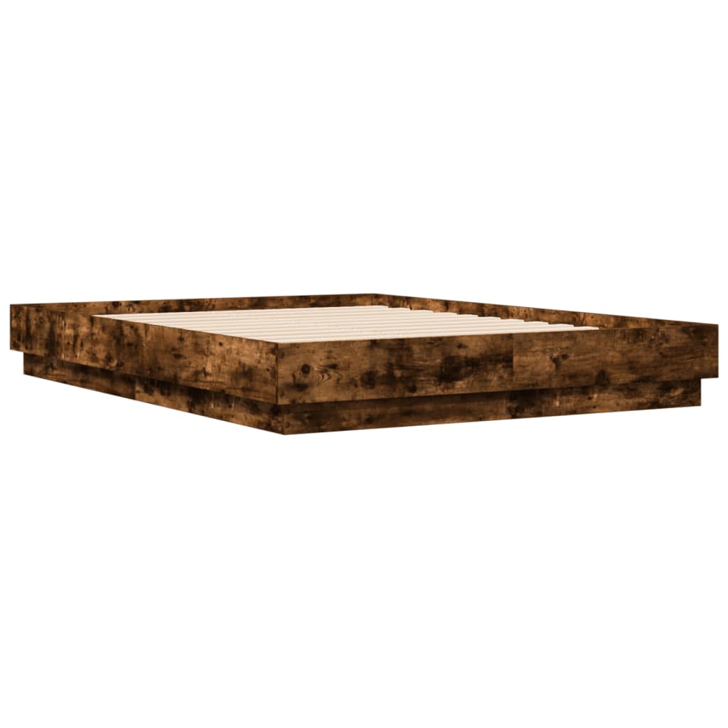 Bedframe bewerkt hout gerookt eikenkleurig 120x190 cm is nu te koop bij PeponiXL, paradijselijk wonen!