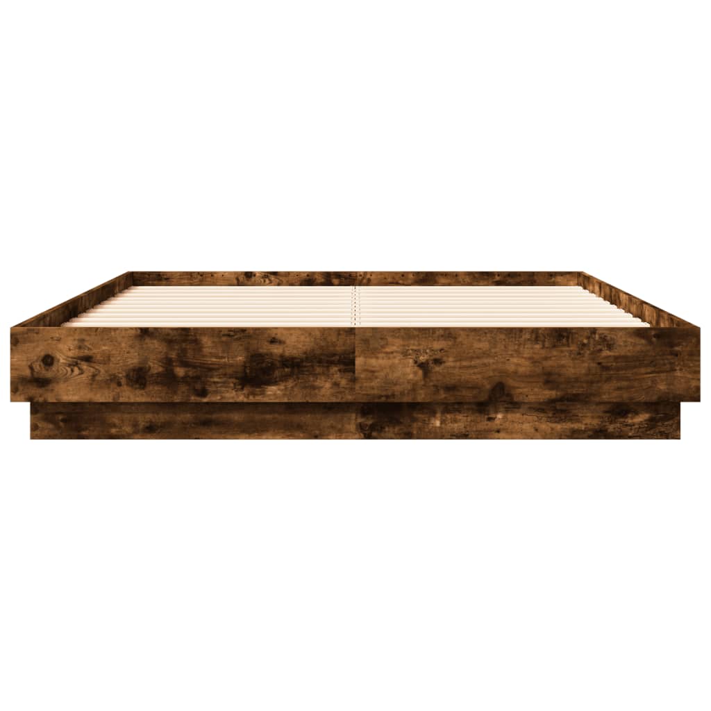 Bedframe bewerkt hout gerookt eikenkleurig 120x190 cm is nu te koop bij PeponiXL, paradijselijk wonen!