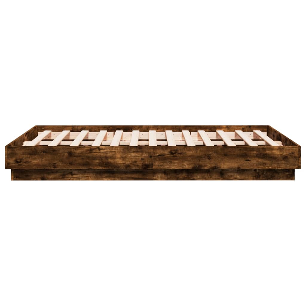 Bedframe bewerkt hout gerookt eikenkleurig 120x190 cm is nu te koop bij PeponiXL, paradijselijk wonen!