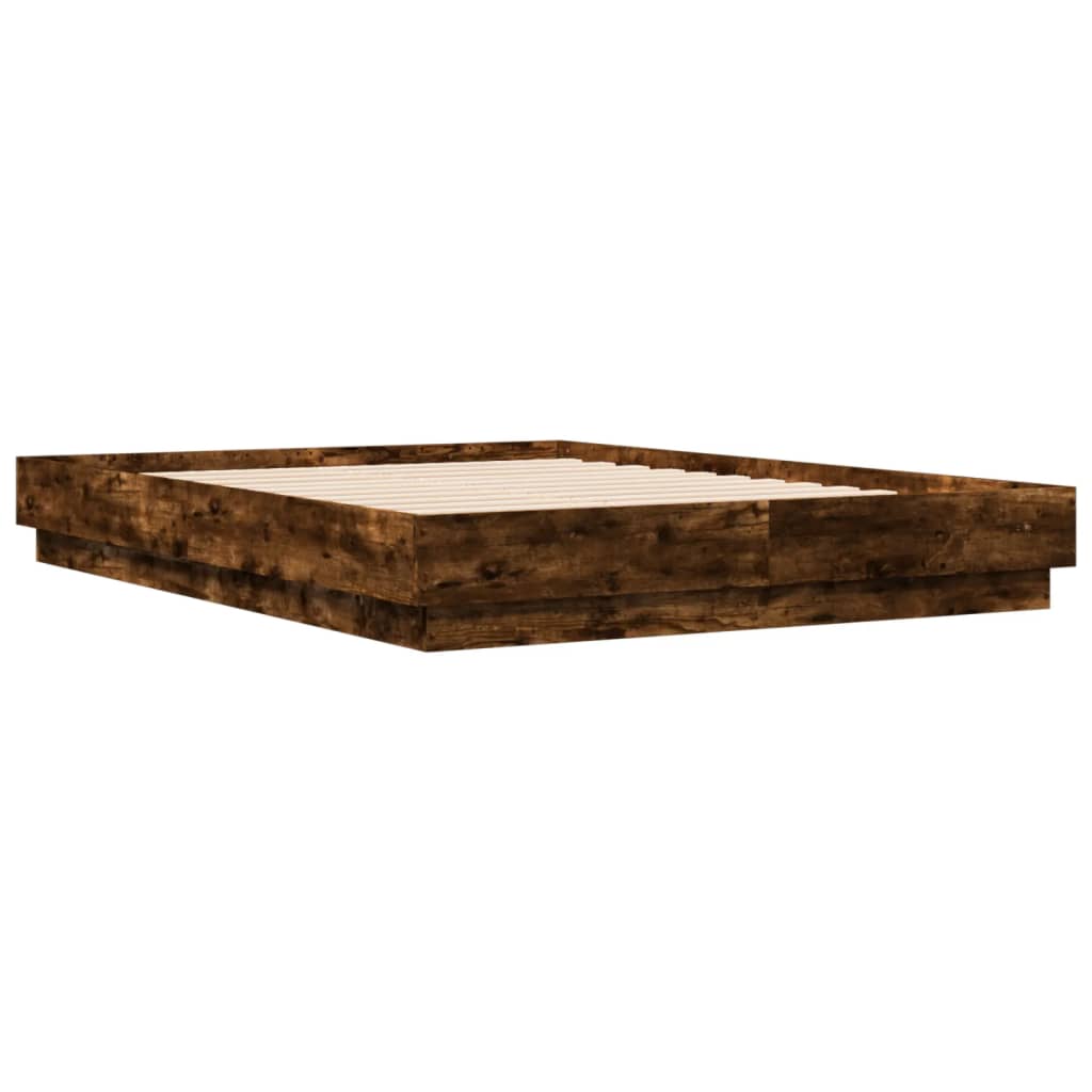 Bedframe bewerkt hout gerookt eikenkleurig 120x190 cm is nu te koop bij PeponiXL, paradijselijk wonen!