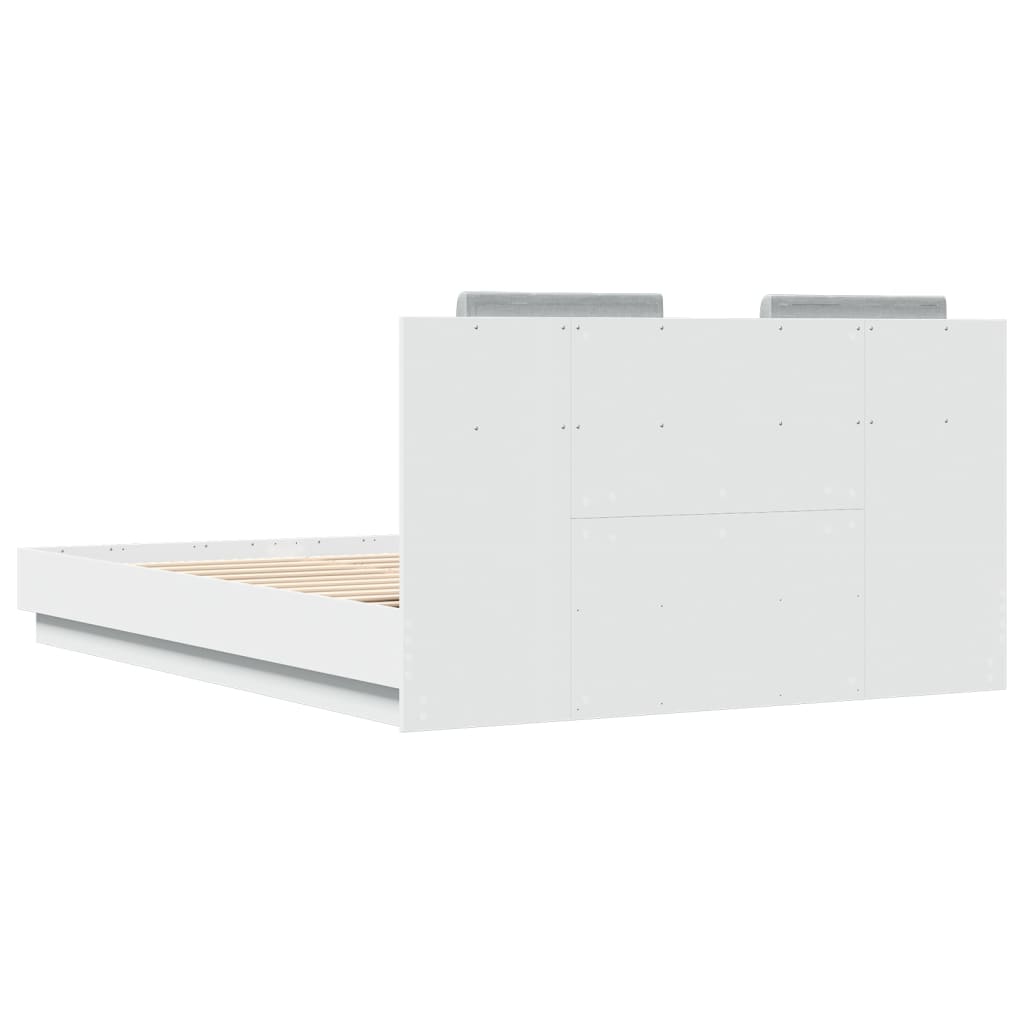 Bedframe met hoofdeinde en LED-verlichting wit 120x200 cm is nu te koop bij PeponiXL, paradijselijk wonen!