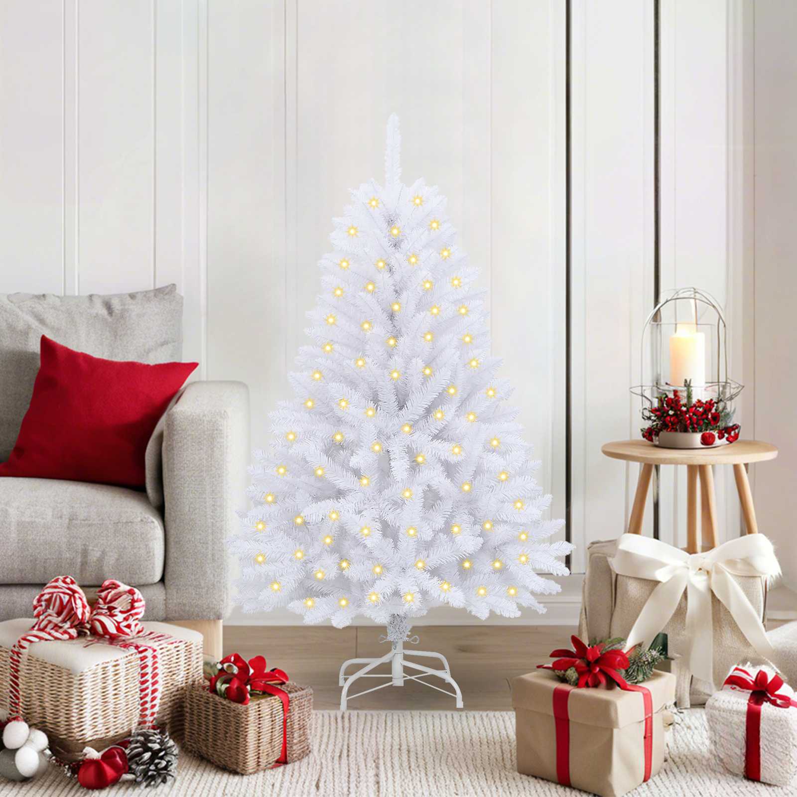 Kunstkerstboom met 150 LED Wit 120 cm PVC en Metaal is nu te koop bij PeponiXL, paradijselijk wonen!