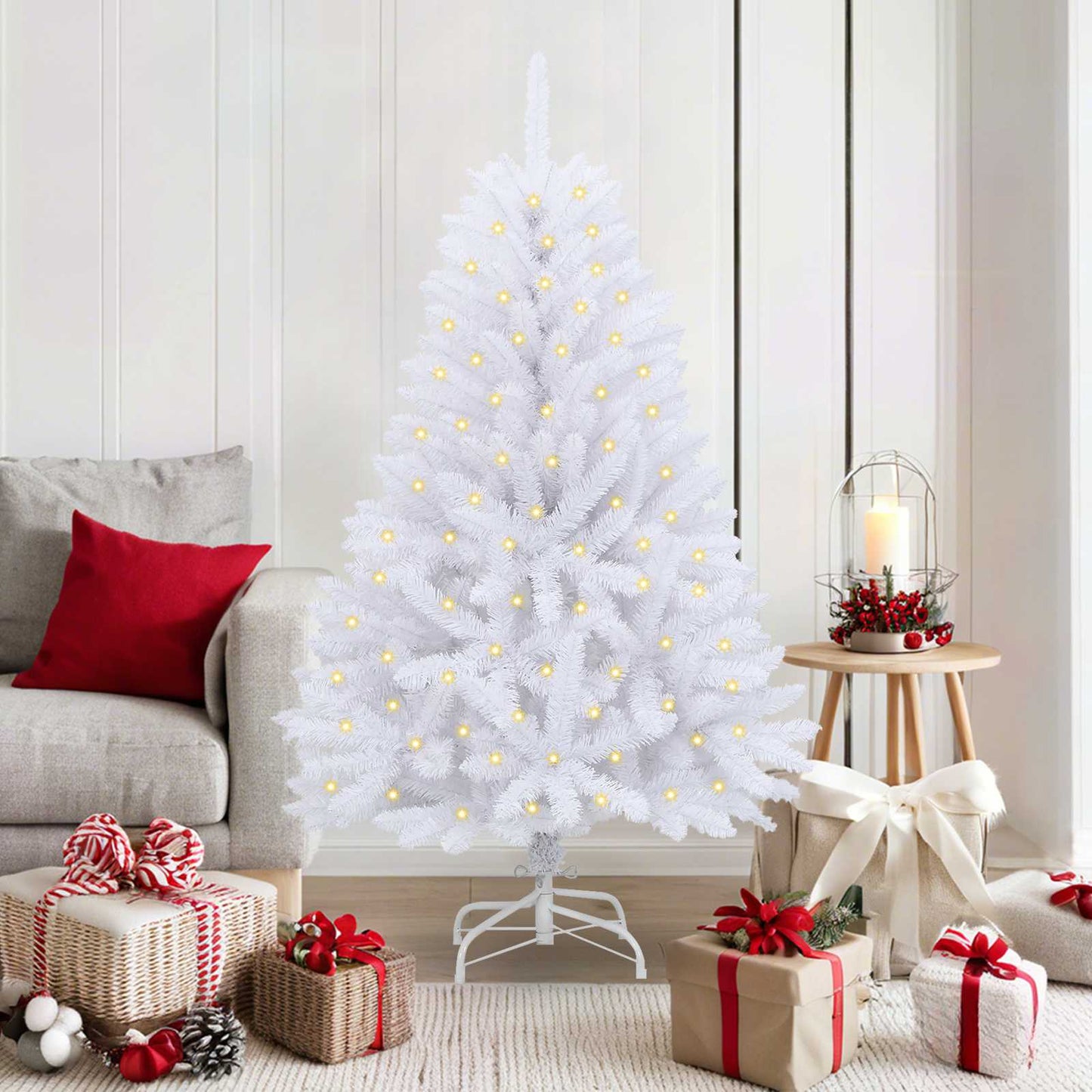 Kunstkerstboom met 150 LED Wit 150 cm PVC en Metaal is nu te koop bij PeponiXL, paradijselijk wonen!