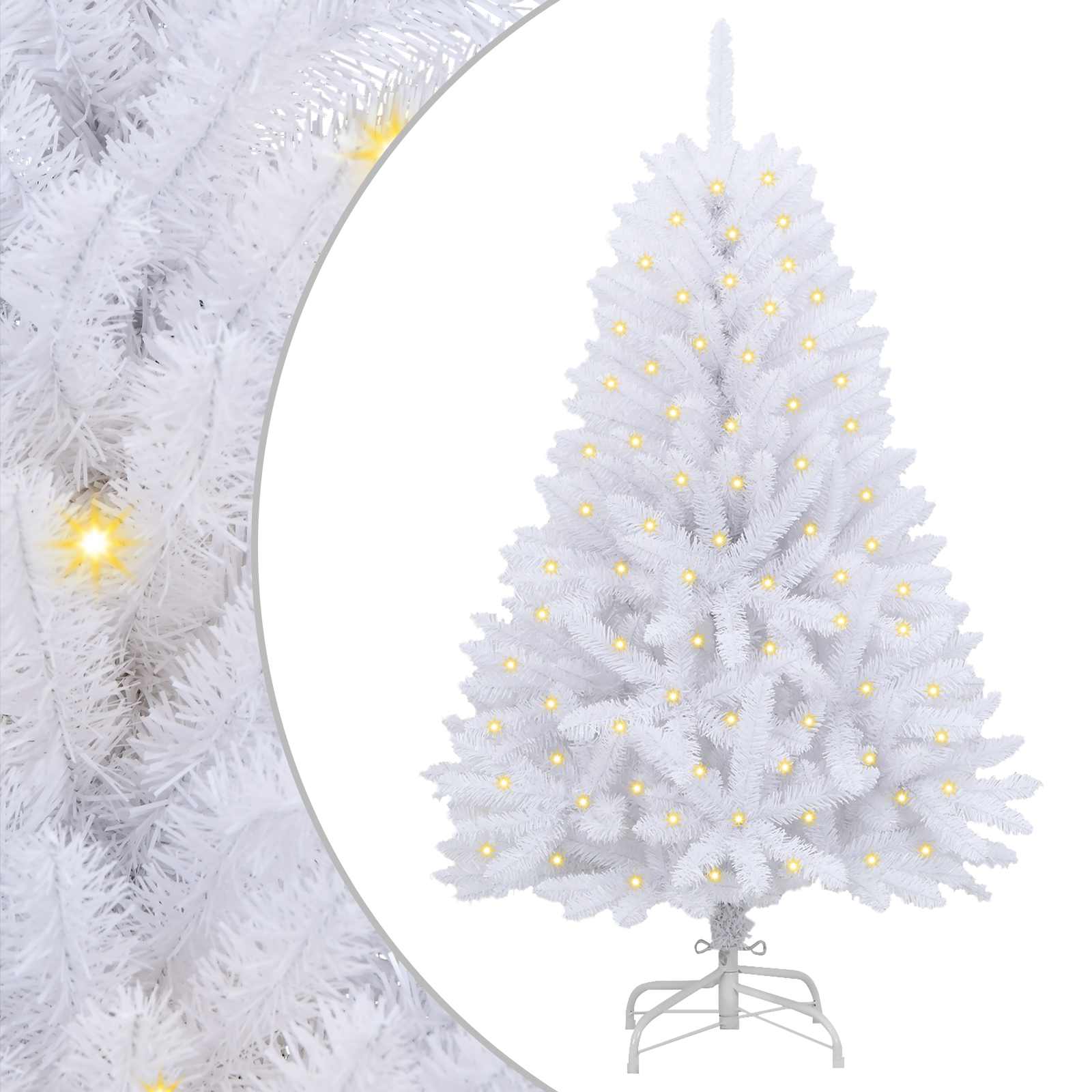 Kunstkerstboom met 150 LED Wit 150 cm PVC en Metaal is nu te koop bij PeponiXL, paradijselijk wonen!