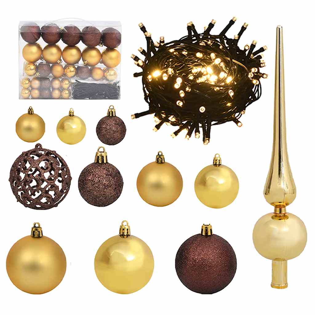 Kunstkerstboom met scharnieren 150 LED en kerstballen 120 cm is nu te koop bij PeponiXL, paradijselijk wonen!