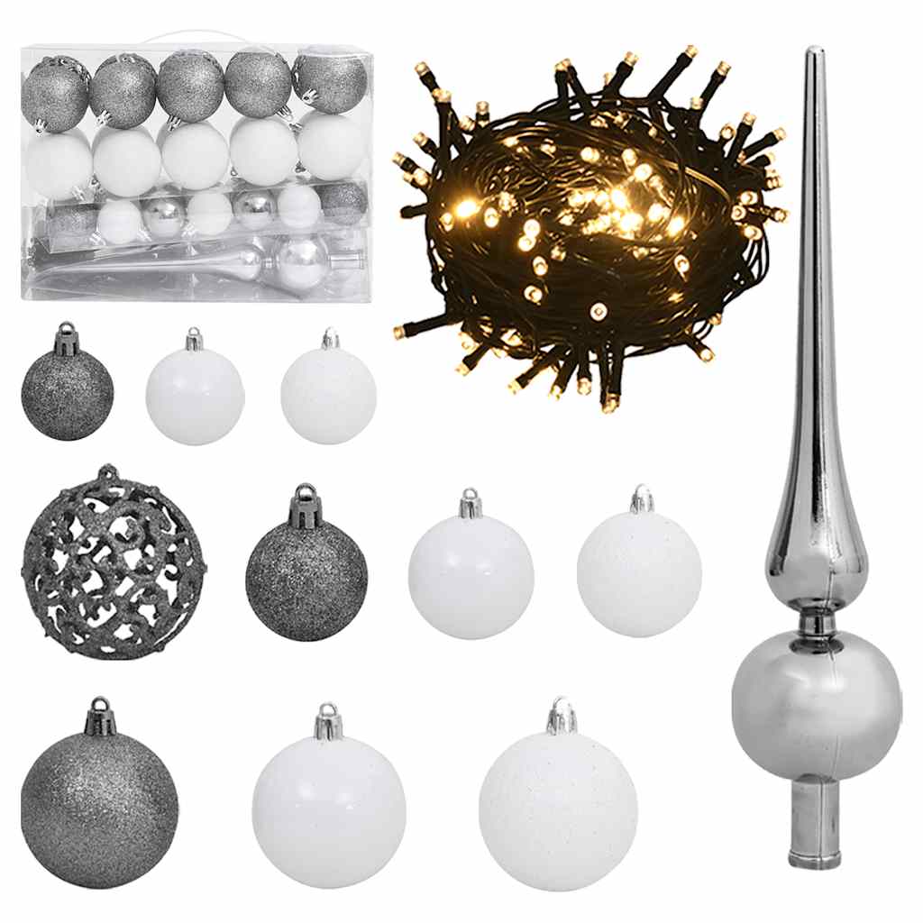 Kunstkerstboom met scharnieren 150 LED en kerstballen 120 cm is nu te koop bij PeponiXL, paradijselijk wonen!
