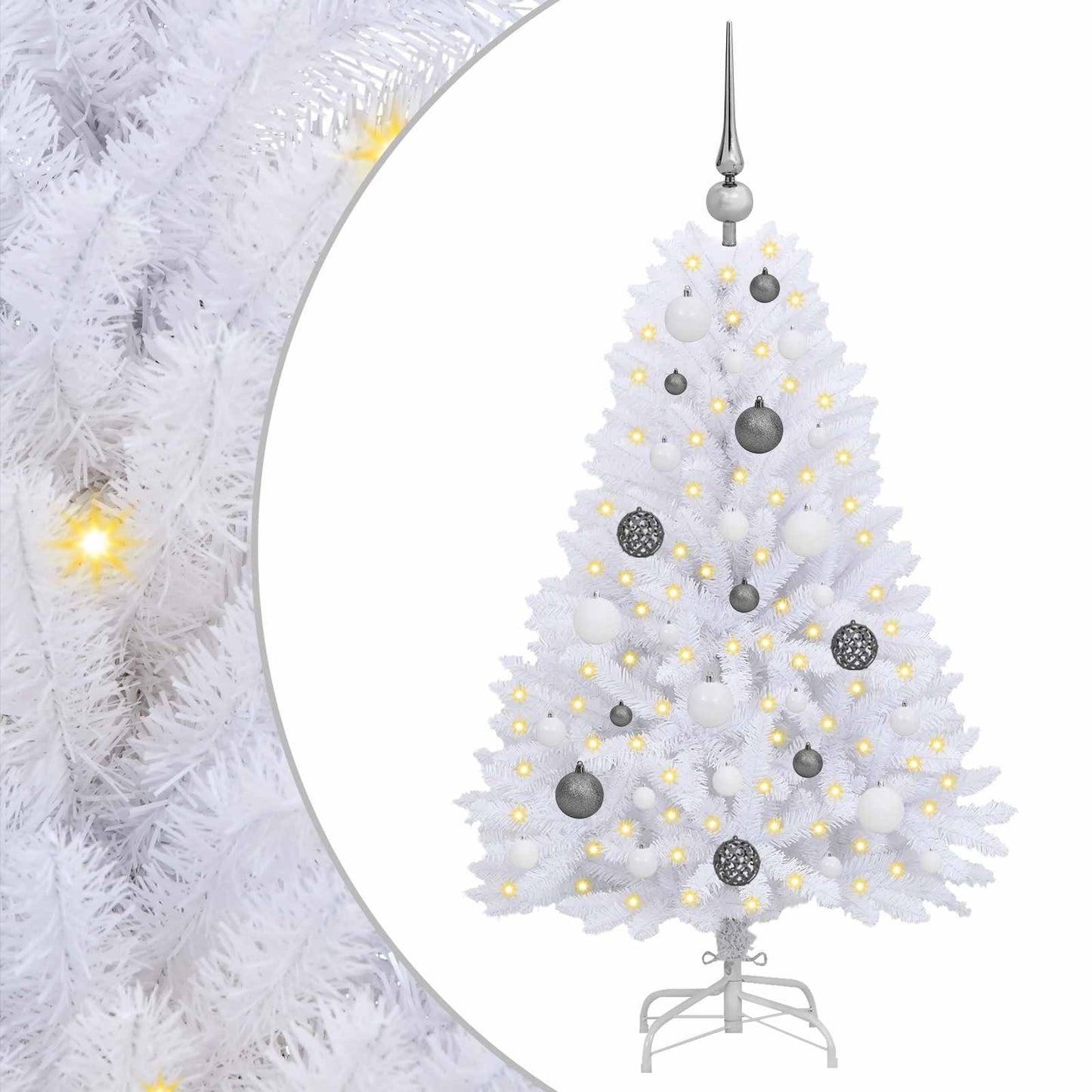Kunstkerstboom Wit 68 x 68 x 120 cm PVC en Metaal is nu te koop bij PeponiXL, paradijselijk wonen!