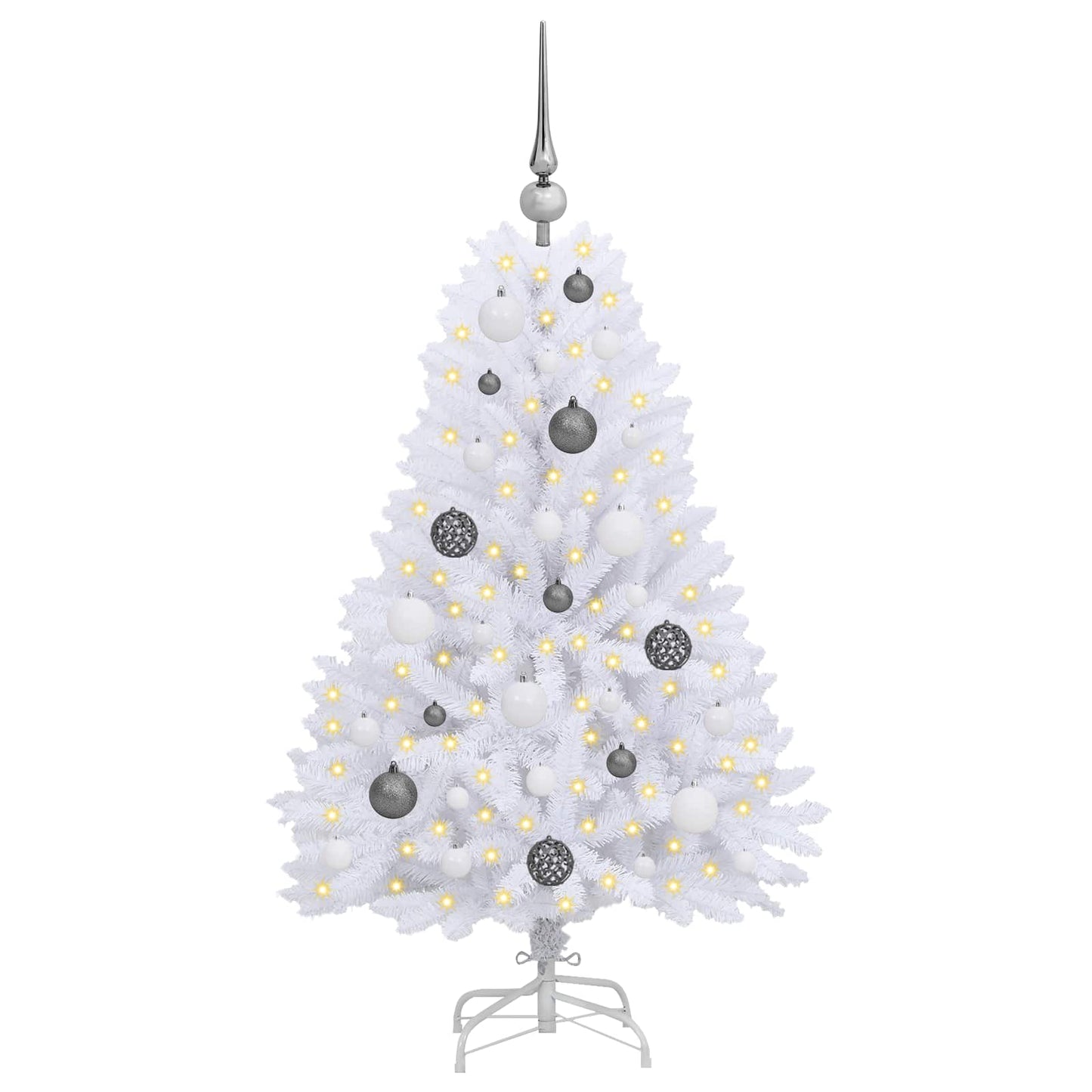 Kunstkerstboom Wit 68 x 68 x 120 cm PVC en Metaal is nu te koop bij PeponiXL, paradijselijk wonen!