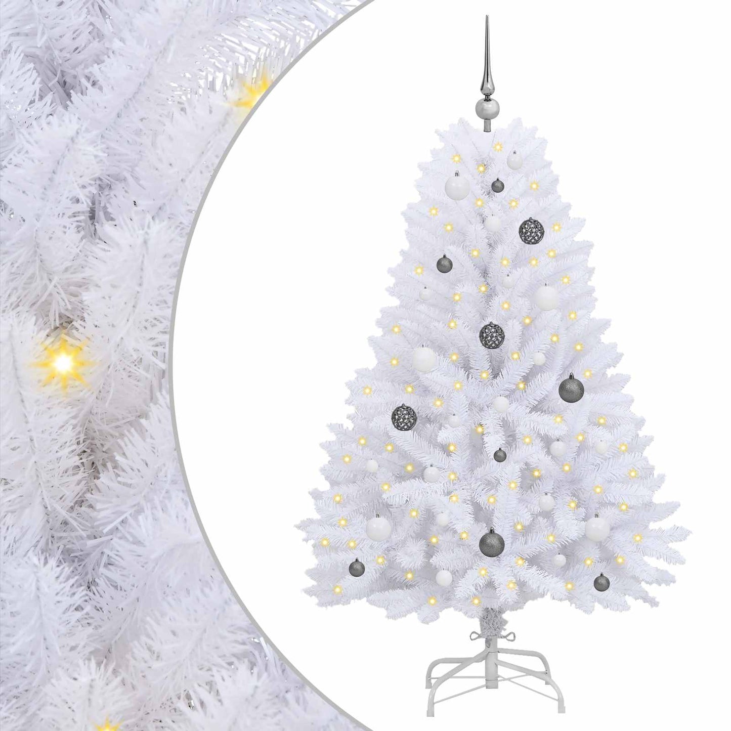 Kunstkerstboom Wit 80 x 80 x 150 cm PVC en Metaal is nu te koop bij PeponiXL, paradijselijk wonen!