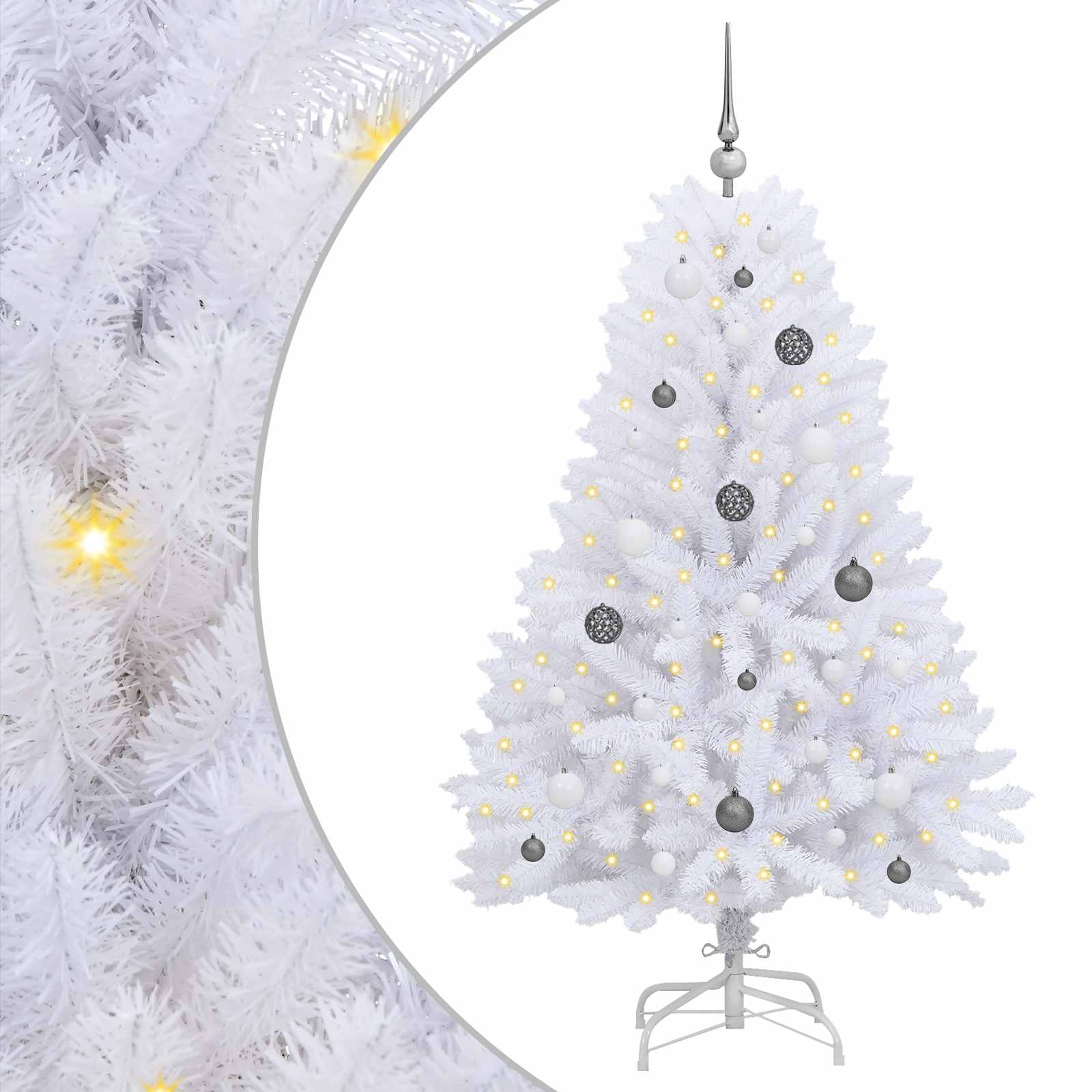 Kunstkerstboom Wit 80 x 80 x 150 cm PVC en Metaal is nu te koop bij PeponiXL, paradijselijk wonen!