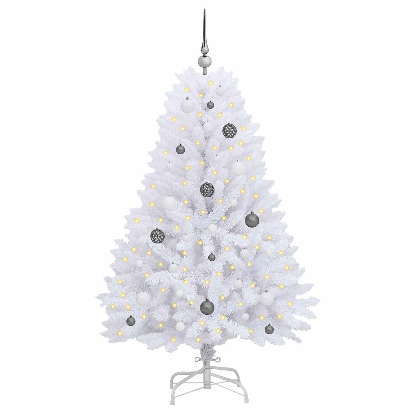 Kunstkerstboom Wit 80 x 80 x 150 cm PVC en Metaal is nu te koop bij PeponiXL, paradijselijk wonen!