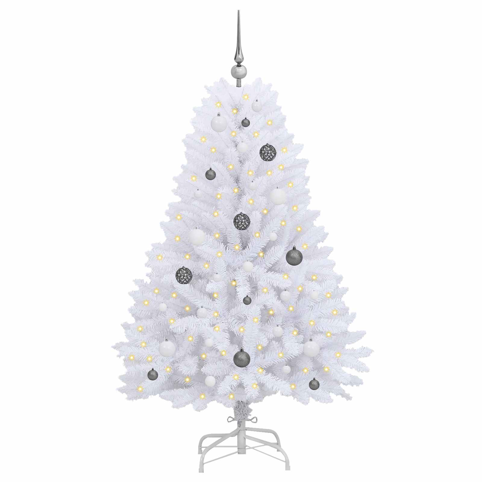 Kunstkerstboom Wit 80 x 80 x 150 cm PVC en Metaal is nu te koop bij PeponiXL, paradijselijk wonen!