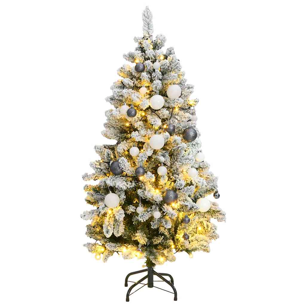 Kunstkerstboom met scharnieren 150 LED's en kerstballen 150 cm is nu te koop bij PeponiXL, paradijselijk wonen!