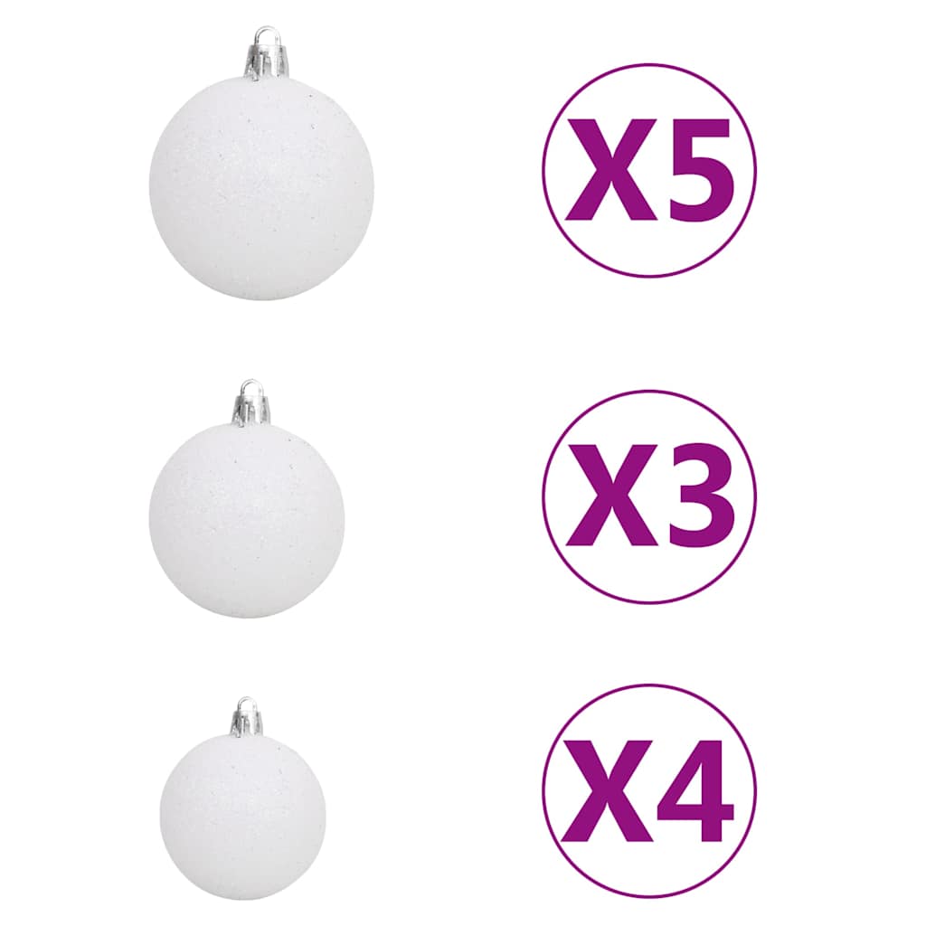 Kunstkerstboom met scharnieren 150 LED's en kerstballen 150 cm is nu te koop bij PeponiXL, paradijselijk wonen!