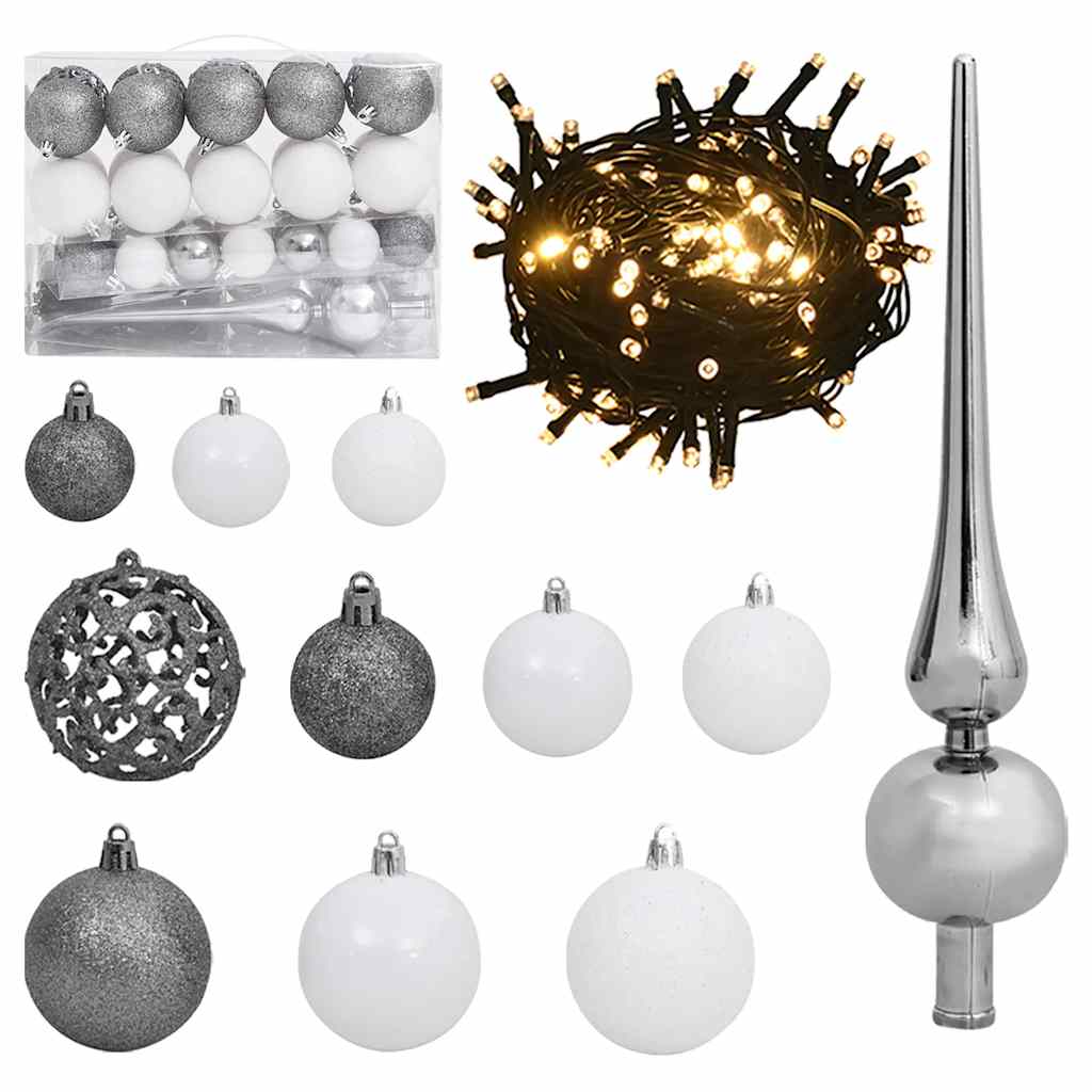 Kunstkerstboom met scharnieren 150 LED's en kerstballen 150 cm is nu te koop bij PeponiXL, paradijselijk wonen!