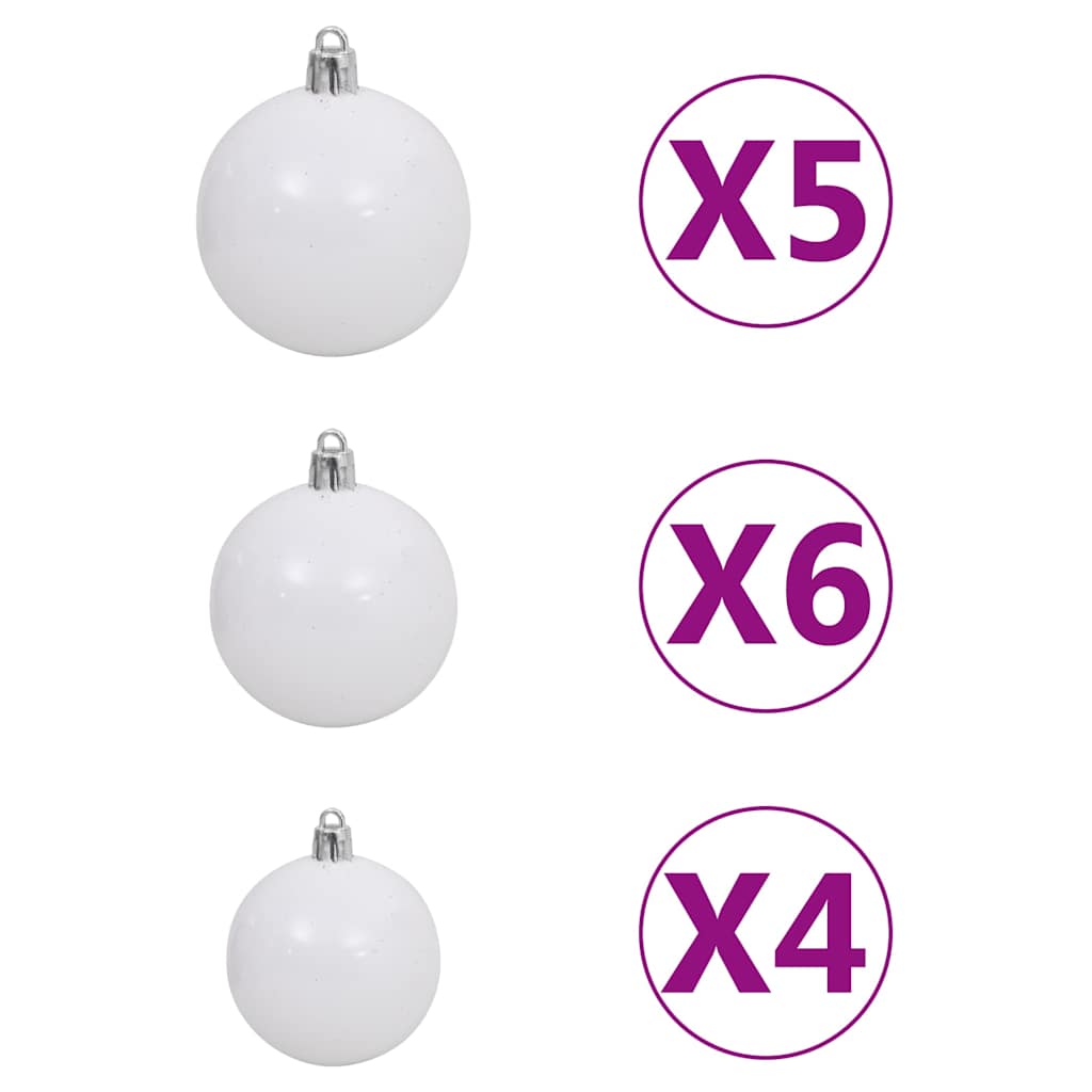 Kunstkerstboom met scharnieren 150 LED's en kerstballen 150 cm is nu te koop bij PeponiXL, paradijselijk wonen!