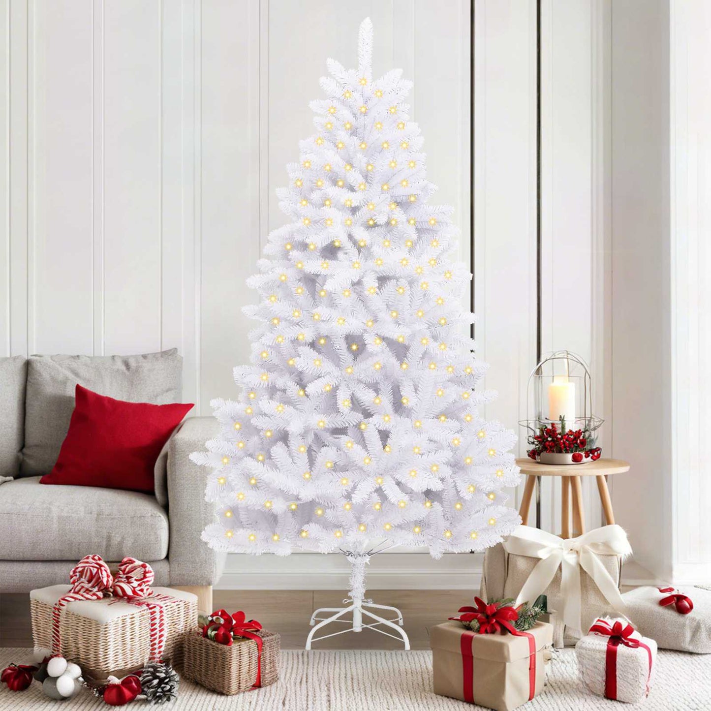 Kunstkerstboom met 300 LED Wit 180 cm PVC en Metaal is nu te koop bij PeponiXL, paradijselijk wonen!